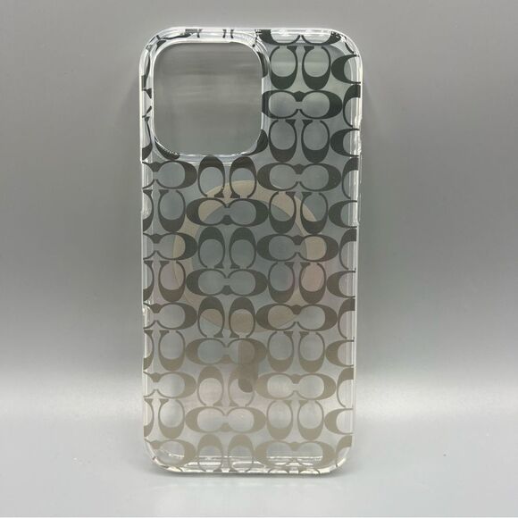 Coach iPhone 15 Pro Max MagSafe Clear Phone Case with Signature Design - Picture 1 of 2